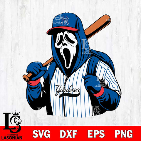 New York Yankees Ghostface 3 Svg Eps Dxf Png File, Digital Download, Instant Download