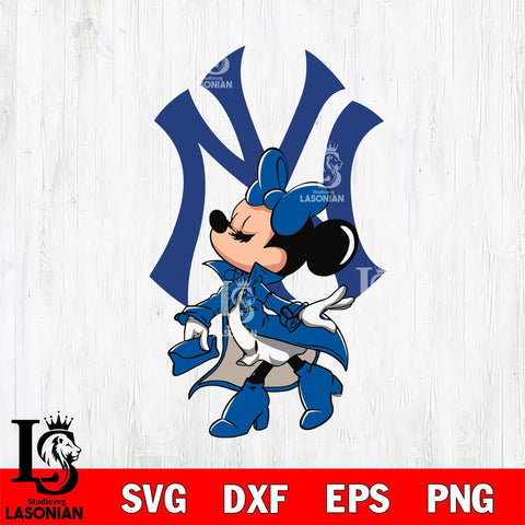 New York Yankees Glamorous Minnie Svg Eps Dxf Png File, Digital Download, Instant Download