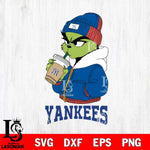 New York Yankees Grinch Bougie Christmas Cut Files Cricut, Svg Dxf Eps Png file , Silhouette