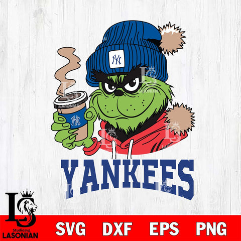 New York Yankees Grinch Cofffe Hoodie Cut Files Cricut, Svg Dxf Eps Png file , Silhouette