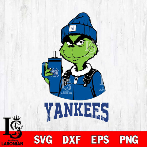 New York Yankees Grinch Football Christmas Cut Files Cricut, Svg Dxf Eps Png file , Silhouette