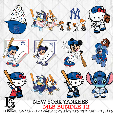 New York Yankees MLB Bundle 12 Svg Eps Dxf Png File, Digital Download, Instant Download