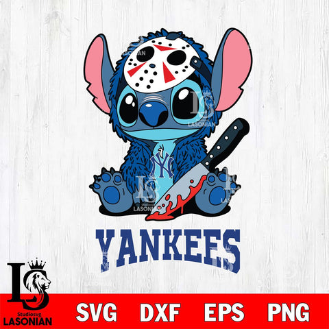 New York Yankees Stitch Jason Voorhees Svg Eps Dxf Png File, MLB svg, Digital Download, Instant Download