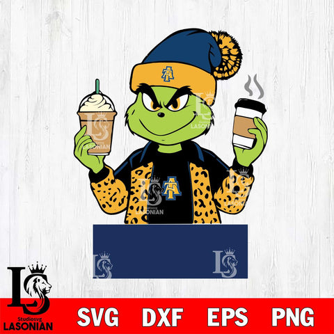 North Carolina A&T Grinch 2 coffee Svg Eps Dxf Png File, Digital Download, Instant Download