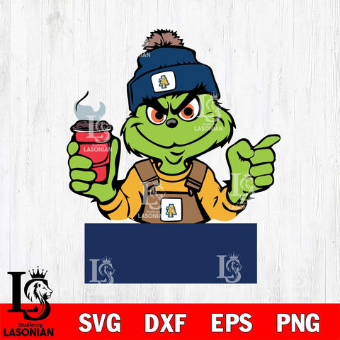 North Carolina A&T Grinch with coffee Svg Eps Dxf Png File, Digital Download, Instant Download