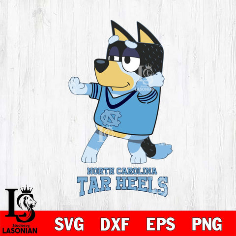 North Carolina Tar Heels Bluey Dad Dance Svg Eps Dxf Png File, Digital Download, Instant Download