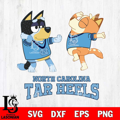 North Carolina Tar Heels Bluey Dance Svg Eps Dxf Png File, Digital Download, Instant Download