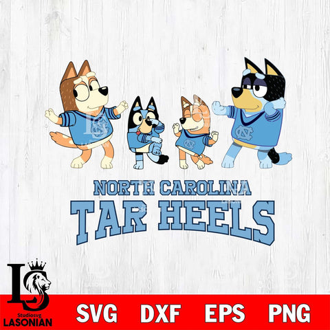 North Carolina Tar Heels Bluey Dance Squats Svg Eps Dxf Png File, Digital Download, Instant Download