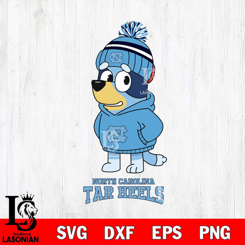 North Carolina Tar Heels Bluey Hoodie rugby Svg Eps Dxf Png File, Digital Download ,Instant Download, Cricut File