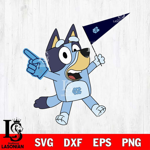 North Carolina Tar Heels Bluey flag Svg Eps Dxf Png File, Digital Download, Instant Download