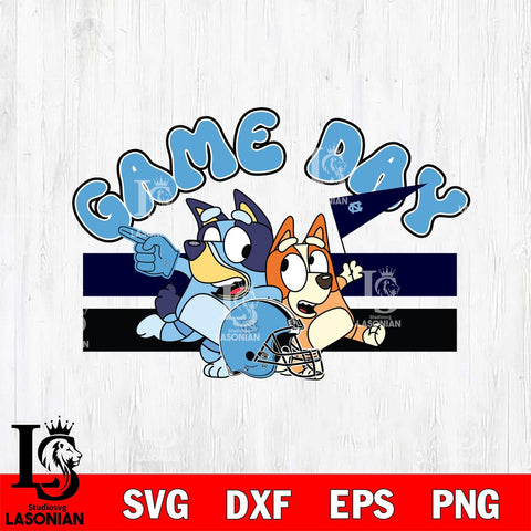 North Carolina Tar Heels Game Day Bluey Svg Eps Dxf Png File, Digital Download, Instant Download