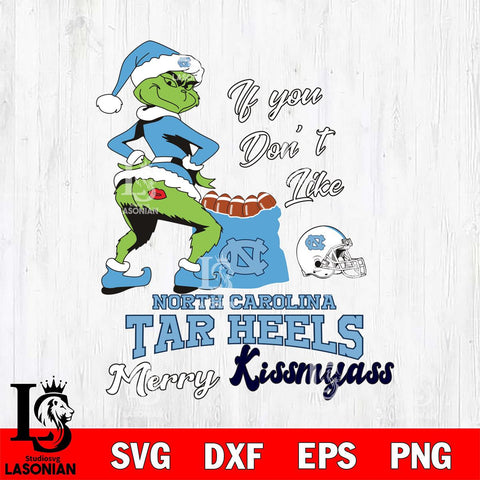 North Carolina Tar Heels Merry kissmyass grinch Svg Eps Dxf Png File,NCAA Svg Files,Digital Download,Sublimation,Instant Download