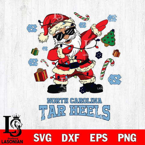 North Carolina Tar Heels Santa Claus Football Svg dxf eps png pdf file,NCAA svg,Digital Download,Cricut file