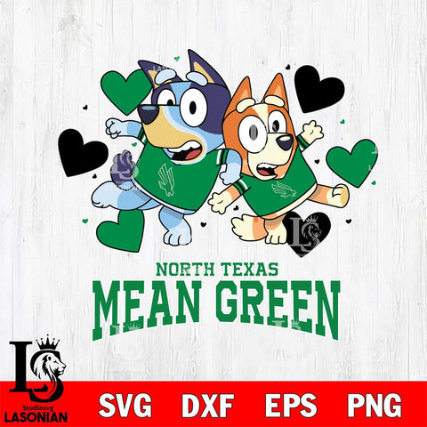 North Texas Mean Green Bluey & Bingo 10 Svg Eps Dxf Png File, NCAA svg, Digital Download, Instant Download