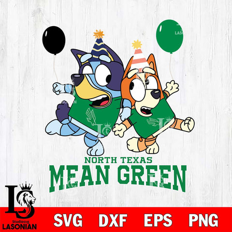 North Texas Mean Green Bluey & Bingo 2 Svg Eps Dxf Png File, NCAA svg, Digital Download, Instant Download