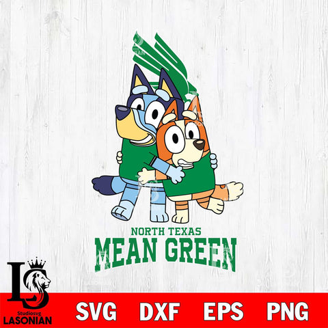 North Texas Mean Green Bluey & Bingo 3 Svg Eps Dxf Png File, NCAA svg, Digital Download, Instant Download