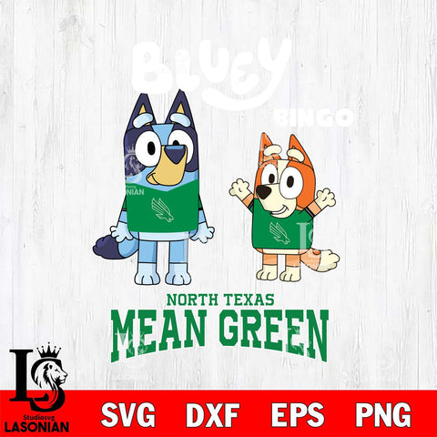 North Texas Mean Green Bluey & Bingo 4 Svg Eps Dxf Png File, NCAA svg, Digital Download, Instant Download