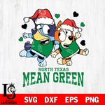 North Texas Mean Green Bluey Christmas NFL Svg Eps Dxf Png File, Digital Download