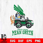 North Texas Mean Green Bluey friends car Svg Eps Dxf Png File, NCAA svg, Digital Download, Instant Download