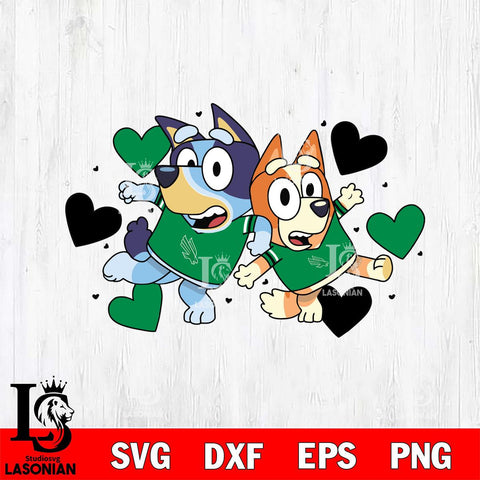 North Texas Mean Green Bluey heart Svg Eps Dxf Png File, Digital Download, Instant Download