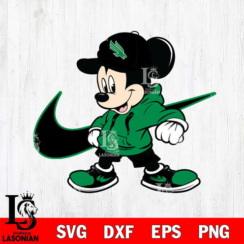 North Texas Mean Green Cool Mickey Mouse Svg Eps Dxf Png File, NCAA svg, Digital Download, Instant Download