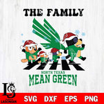 North Texas Mean Green Family Bluey Christmas Svg Eps Dxf Png File, Digital Download