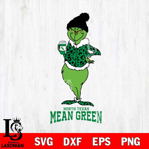 North Texas Mean Green Grinch Leopard Coffee Svg Eps Dxf Png File, Digital Download, Instant Download