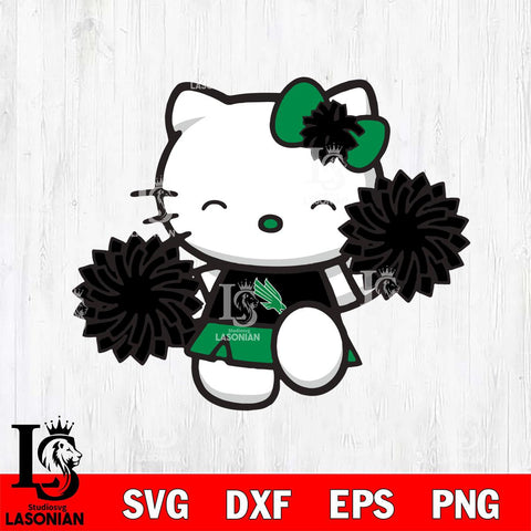 North Texas Mean Green Hello Kitty Cheerleader Svg Eps Dxf Png File, Digital Download, Instant Download