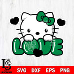 North Texas Mean Green Hello Kitty Love Svg Eps Dxf Png File, Digital Download, Instant Download