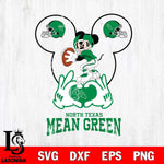 North Texas Mean Green Mickey Heart Rugby Svg Eps Dxf Png File, Digital Download ,Instant Download, Cricut File