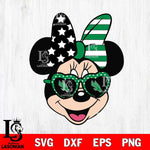 North Texas Mean Green Minnie Mouse Love Svg Eps Dxf Png File, NCAA svg, Digital Download, Instant Download