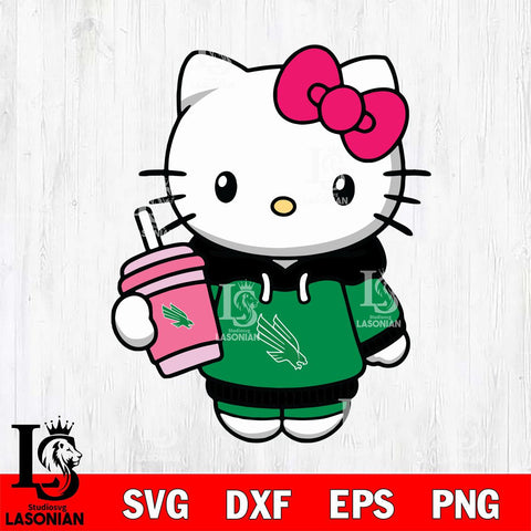 North Texas Mean Green Pretty Hello Kitty Svg Eps Dxf Png File, Digital Download, Instant Download