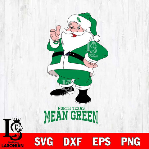 North Texas Mean Green Santa claus Svg dxf eps png pdf file,NCAA svg,Digital Download,Cricut file