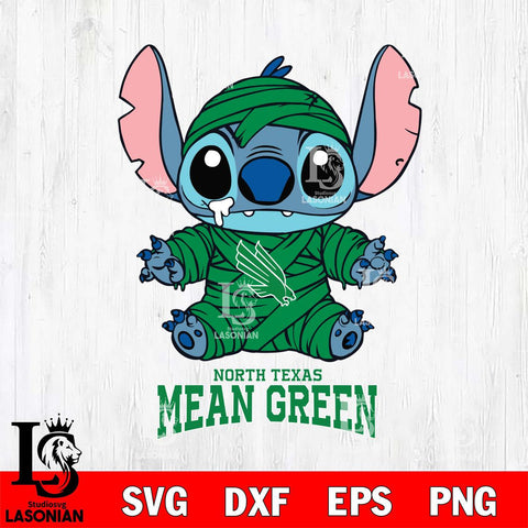 North Texas Mean Green Stitch Mummy Svg Eps Dxf Png File, NCAA svg, Digital Download, Instant Download