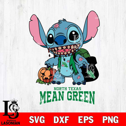 North Texas Mean Green Stitch Zombie Svg Eps Dxf Png File, NCAA svg, Digital Download, Instant Download