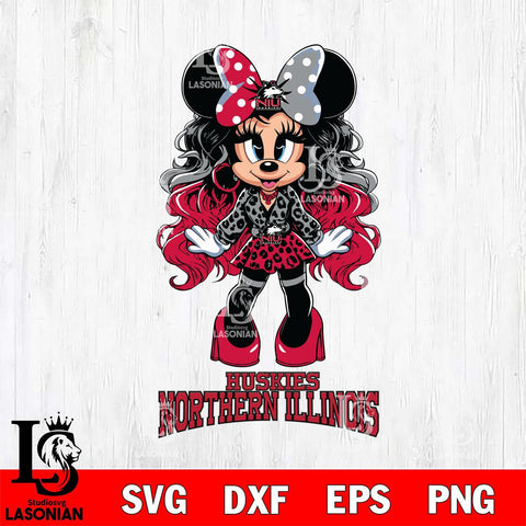 Northern Illinois Huskies Beauty Minnie Mouse Svg Eps Dxf Png File, Digital Download, Instant Download