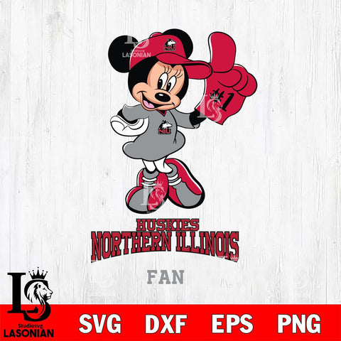 Northern Illinois Huskies #1 Fan Minnie Mouse Svg Eps Dxf Png File, Digital Download, Instant Download