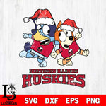 Northern Illinois Huskies Bluey Christmas Holiday Svg Eps Dxf Png File, Digital Download