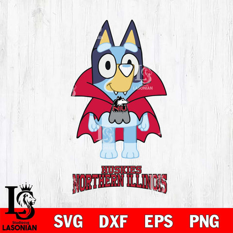 Northern Illinois Huskies Bluey Dracula Halloween Svg Eps Dxf Png File, Digital Download, Instant Download