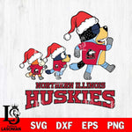 Northern Illinois Huskies Bluey Family Christmas Svg Eps Dxf Png File, Digital Download