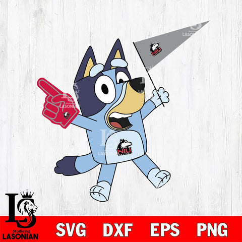 Northern Illinois Huskies Bluey flag Svg Eps Dxf Png File, Digital Download, Instant Download