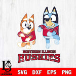 Northern Illinois Huskies Bluey with Chilli Dance Svg Eps Dxf Png File, Digital Download, Instant Download