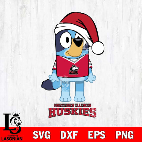 Northern Illinois Huskies Christmas Bluey Sport Cut Files,Bluey Cricut,Christmas Svg , Bluey svg , Digital Download, dxf eps png pdf file