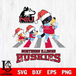 Northern Illinois Huskies Christmas Family Bluey Walking Cut Files,Bluey Cricut,Christmas Svg , Bluey svg , Digital Download, dxf eps png pdf file