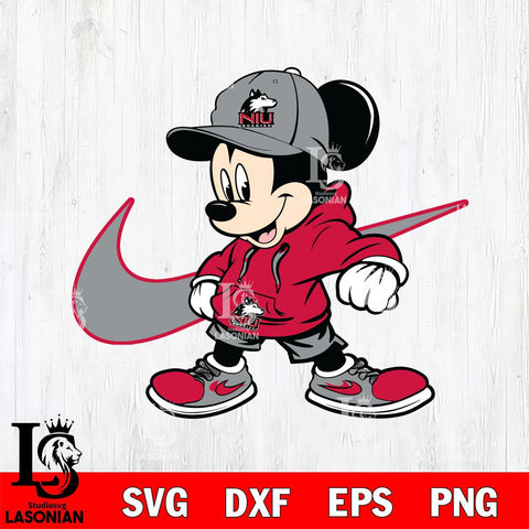 Northern Illinois Huskies Cool Mickey Mouse Svg Eps Dxf Png File, NCAA svg, Digital Download, Instant Download