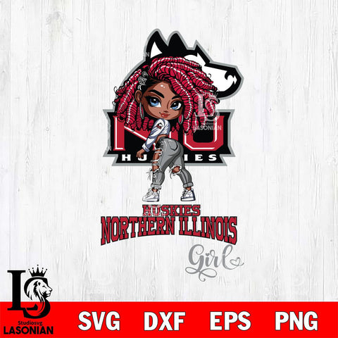 Northern Illinois Huskies Fan Girl Svg Eps Dxf Png File, Digital Download, Instant Download