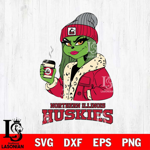 Northern Illinois Huskies Girls Grinch Bougie Svg Eps Dxf Png File, Digital Download, Instant Download