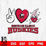 Northern Illinois Huskies Gnomes Peace & Love Svg Eps Dxf Png File, Digital Download, Instant Download