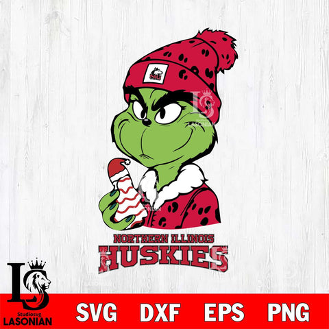 Northern Illinois Huskies Grinch Tree Cake Svg Eps Dxf Png File, Digital Download, Instant Download