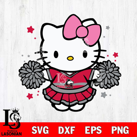 Northern Illinois Huskies Hello Kitty Cheerleader 10 Svg Eps Dxf Png File, Digital Download, Instant Download